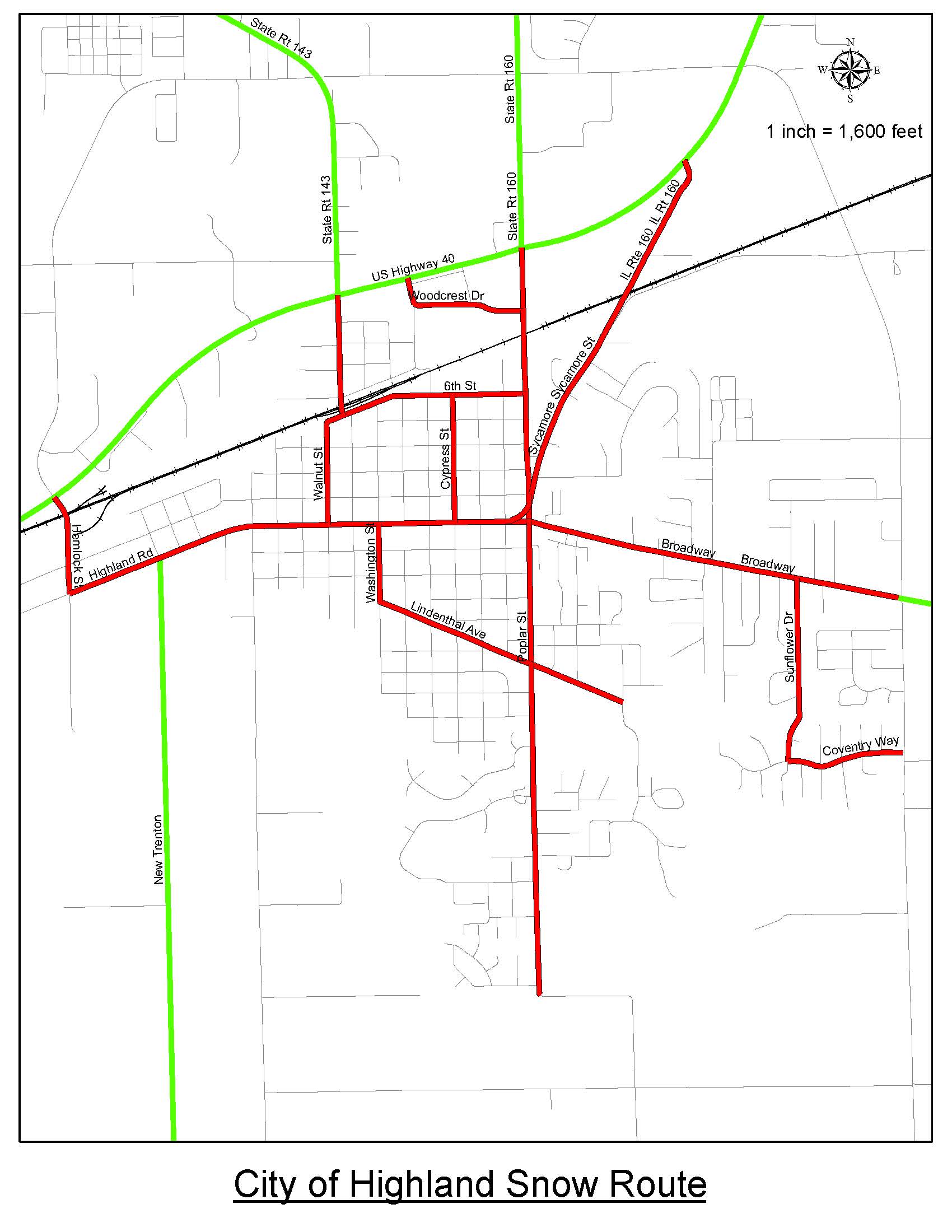 City of HIghland Snow Map 